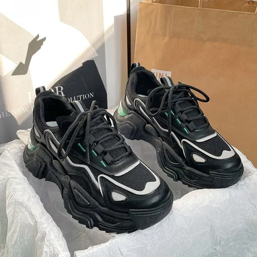 Vista 3 de YYSPR Zapatos deportivos de moda con cordones para mujer, ligeros, para caminar y correr