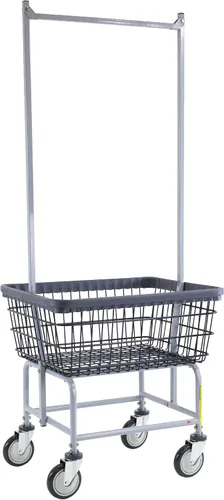 Vista 6 de Carrito de lavandería estándar de alambre, de doble poste, de R&B
