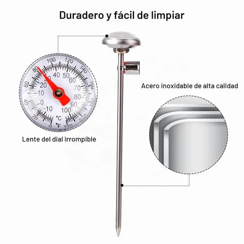 Vista 6 de Termómetro de carne para asar a la parrilla, termómetro de alimentos para cocinar, leche, termómetros de carne para cocinar a la parrilla