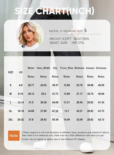 Vista 6 de Aleumdr Pantalones deportivos de cintura alta con cordón y pierna ancha con bolsillos, pantalones de yoga sueltos casuales para mujer