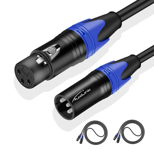 Vista 12 de Cable XLR, cables de micrófono de 1.5 pies, cable XLR corto macho a hembra de 3 pines adecuado para sistemas de altavoces, estación de radio