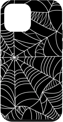 Vista 16 de iPhone 16 Spider Web Halloween Pattern Spooky on Black Case