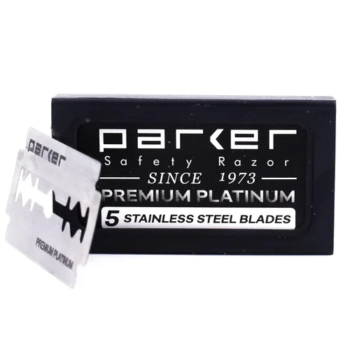 Vista 5 de Parker - 100 cuchillas de afeitar de seguridad de doble filo, acero inoxidable revestido de platino y tungsteno de alta calidad para afeitados