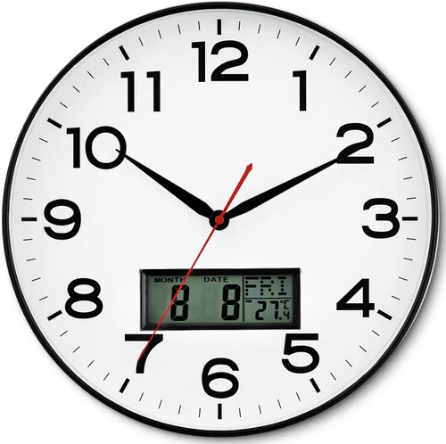 Vista 36 de AKCISOT 8 Inch Wall Clock, Silent Battery Operated Analog Clock, Black