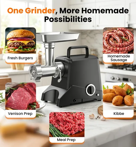 Vista 6 de Picadora eléctrica de carne Bluelinecool de 3500 W Max para uso doméstico PG612