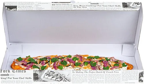 Vista 30 de Restaurantware - Cajas para pizza, 50 unidades, 14 x 7 x 1.5 pulgadas, embalaje de papel de cartón corrugado con bloqueo de pestañas, resistente a