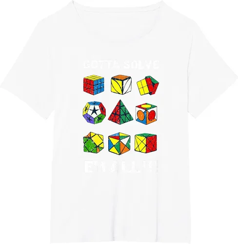 Vista 35 de Competitive Puzzle Cube Gotta Solve Em All Speed Cubing T-Shirt Asphalt Grey
