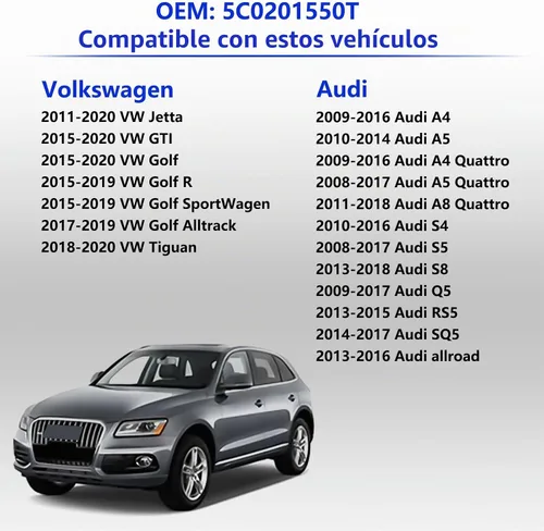 Vista 2 de Tapa de gasolina 5C0201550T para Volkswagen VW Jetta GTI Golf R SportWagen Alltrack Tiguan Audi A4 A5 A8 Quattro S4 S5 S8 Q5 RS5 SQ5 Allroad Tapa