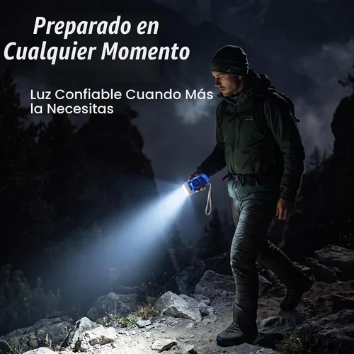 Vista 10 de Evelots - Linternas de emergencia con manivela - 4 unidades - para camping, hogar, automóvil - Luces LED brillantes dobles - Ideal para senderismo