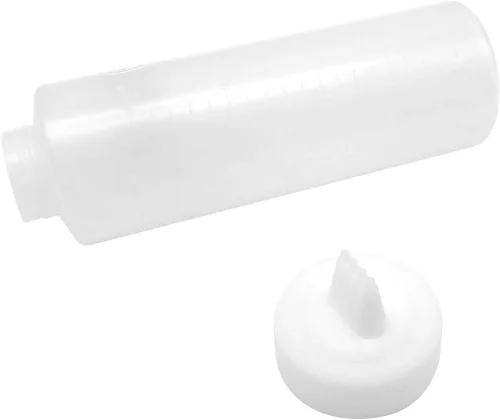 Vista 2 de GARASANI Dispensador de botellas de condimentos exprimibles de salsa de 4 agujeros (18 oz - 17.9 fl oz)