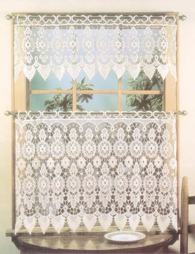 Vista 6 de Cortina de Medallón Macramé de Today's Curtain 30 cm, Color Écru, 89 cm x 30 cm