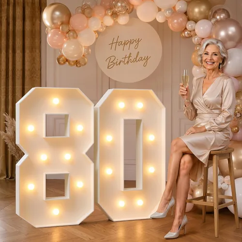 Vista 101 de imprsv Letras iluminadas grandes de 3 pies, letras iluminadas de marquesina para fiesta de cumpleaños (3 pies, letra y )