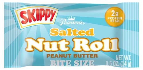 Vista 2 de Rollo de nuez salada con mantequilla de maní Skippy® de Pearson Caramelo de maní, caramelo, caramelo de mantequilla de maní Bolsa de 11 oz. A