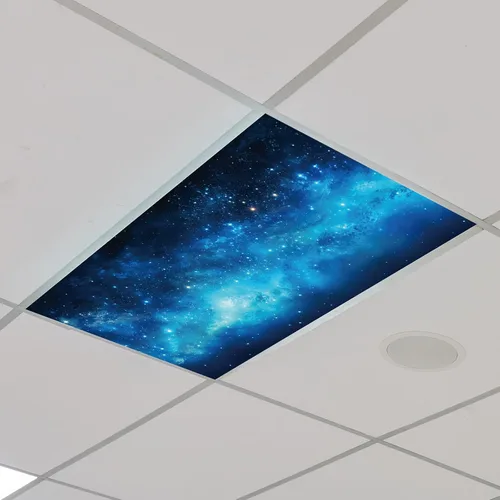Vista 10 de Outus 4 piezas de cubierta de luz fluorescente para iluminación de aula con 10 imanes, filtro de luz magnético, decoración de panel de techo de 2 x