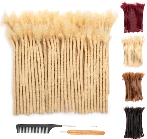 Vista 48 de DAIXI 0.2cm y 0.4cm y 0.6cm y 0.8cm de grosor 4-18 pulgadas 10 hebras extensiones de rastas de cabello humano 100% real para hombres/mujeres