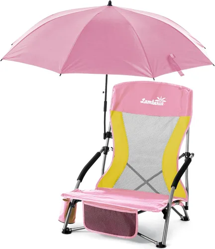 Vista 24 de Lamberia Silla de playa plegable para adultos, paquete de 2, sillas de playa bajas portátiles con capacidad de 300 libras, silla de camping ligera