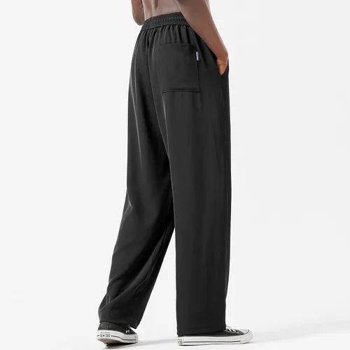 Vista 3 de HHZ Pantalones deportivos de algodón para hombre, casuales, holgados, para yoga, atléticos, para descansar, correr, pantalones de jersey para hombre