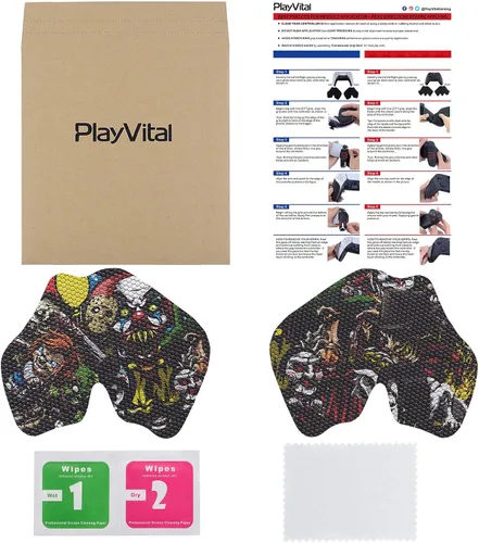 Vista 2 de eXtremeRate PlayVital Anti-Skid Sweat-Absorbent Controller Grip for ps5, Professional Textured Soft Rubber Pads Handle Grips for ps5 Controller