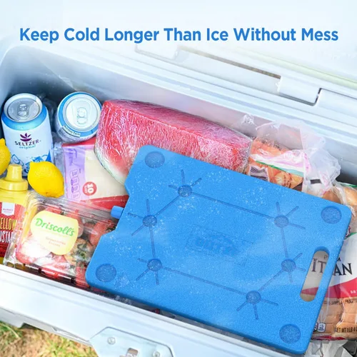 Vista 4 de OUTXE Bolsas de hielo para enfriadores – Grandes, 10 x 13 pulgadas, ahorro de espacio, reutilizables, de larga duración, paquetes de congelador frío