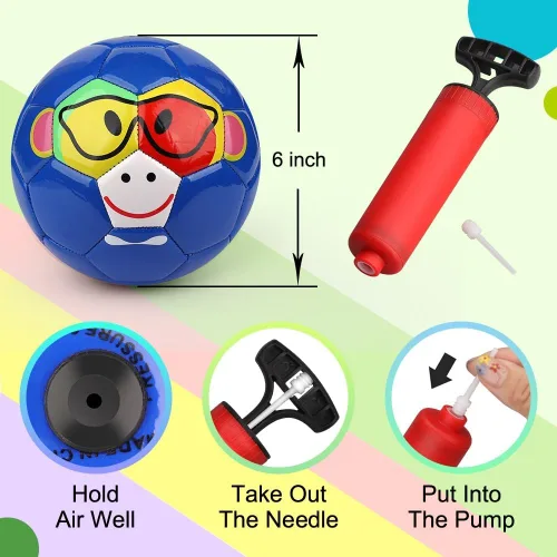 Vista 2 de Mini pelotas de fútbol para niños pequeños de 6 a 12 meses, 6 pulgadas, pelotas deportivas para interiores y exteriores, letras educativas, regalo