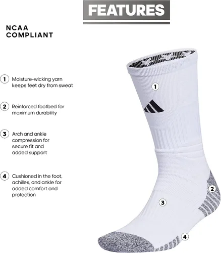 Vista 2 de adidas Calcetines de fútbol de 5 estrellas para hombres y mujeres, fútbol, voleibol, paquete de 1