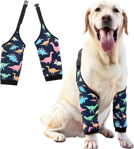 Vista 15 de Rodillera protectora para callos para perros, rodillera frontal, soporte para codo, mangas de mascotas para heridas, tratamiento de callos
