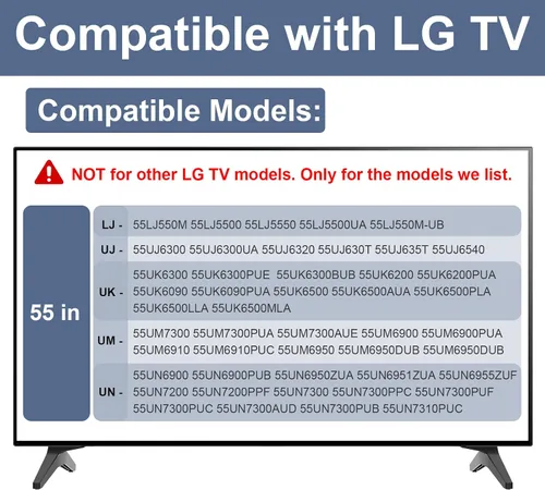 Vista 2 de Soporte base para patas de TV LG, repuesto para soporte de TV LG de 55 pulgadas 55UK6300PUE 55UJ6540 55UK6200PUA 55UM7300 55UK6090PUA 55LJ550M