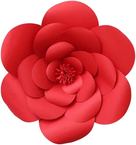 Vista 5 de Decoración de flores artificiales 3D de flores rojas para decoración de bodas (rojo 7.9 in)