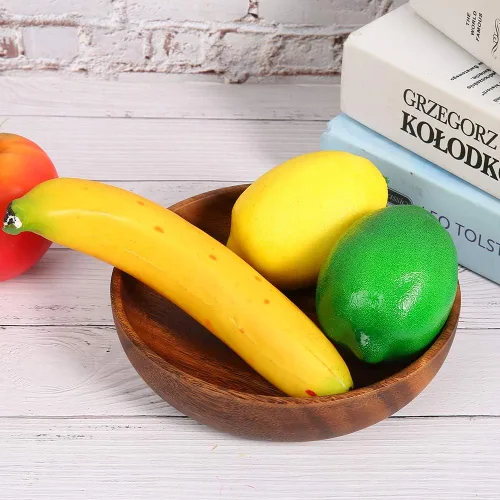 Vista 6 de plplaaoo Ensaladera, cuenco de madera, cuencos para servir, cuenco de madera para servir ensalada, cuenco de madera para ensalada, alimentos, frutas