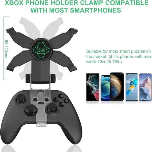 Vista 5 de Dobe - Clip de juego móvil para Xbox One con soporte de teléfono ajustable compatible con Xbox One SXSeries SXXbox One