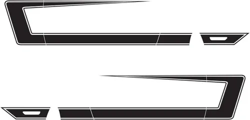 Vista 2 de C-Stripe Side Graphics Kit de calcomanías de vinilo compatible con Ford Mustang GT 2010-2014 - Negro mate
