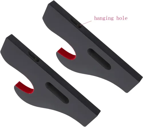 Vista 3 de Soporte de espada Katana de montaje en pared, 1 par de terciopelo acolchado ajustable gancho soporte de exhibición Samurai Sword Hanger sable de luz