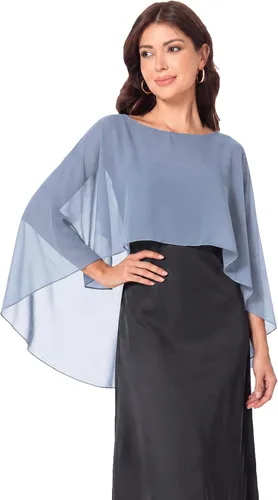 Vista 25 de Baoqiya Women's Shawls and Wraps for Evening Dresses Chiffon Cape verde ( Bean Green )