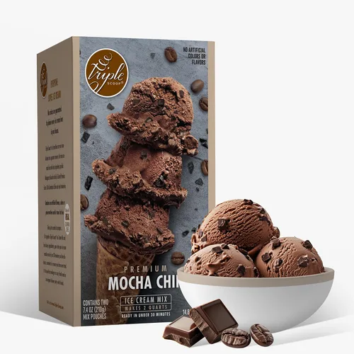 Vista 8 de Triple Scoop - Mezcla de helado prémium para hacer helados. Simple, fácil, delicioso. De mezcla gourmet a máquina en 5 minutos, hace 2 cuartos