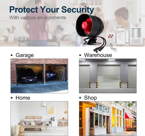Vista 7 de Sistema de alarma WiFi para el hogar, sistema de alarma inalámbrico con sensor de movimiento de 120 dB, sensor de alarma de puerta de ventana