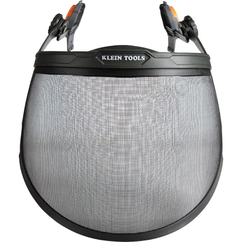 Vista 9 de Klein Tools 60474 - Protector facial de seguridad, malla de acero ligero, clasificación de impacto, negro, estilo gorra, casco de ala completa