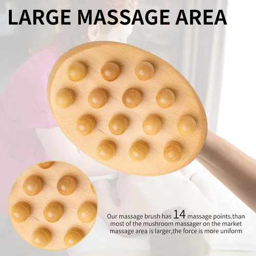 Vista 6 de Herramientas de masaje de terapia de madera, masajeador de drenaje linfático para moldear el cuerpo, kit de maderoterapia, masajeador de celulitis