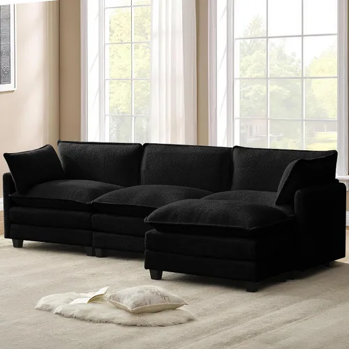 Vista 7 de ROWHY Sofá modular de nube modular de 112 pulgadas con otomana móvil, sofá