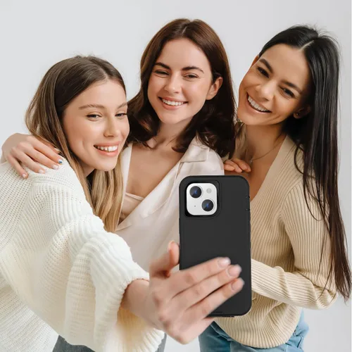 Vista 6 de Compatible con iPhone 15/14/13, doble capa a prueba de golpes, cubierta de cuerpo completo, protección contra caídas de grado militar, funda Negro
