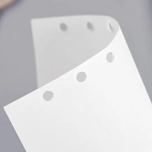 Vista 4 de Papel de repuesto A6 en blanco, 100 hojas/200 páginas, hojas sueltas para carpetas personales Filofax, 6 agujeros perforados, páginas blancas