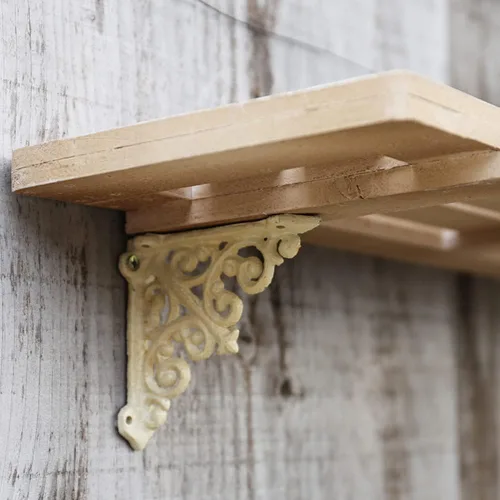 Vista 5 de Estantes flotantes de madera montados en la pared con soportes de metal, estante de granja, estantería de almacenamiento decorativa para interiores