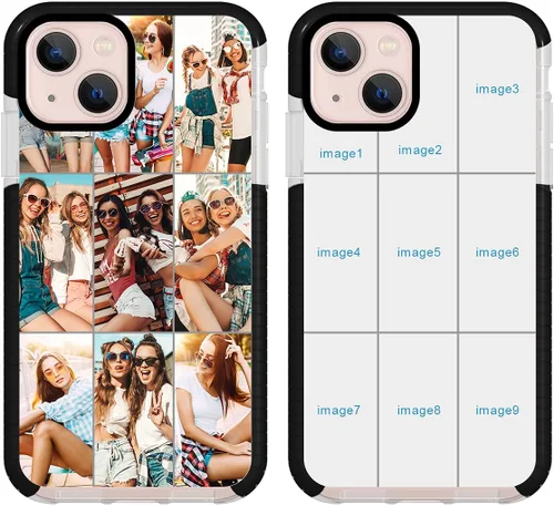 Vista 8 de Funda de teléfono personalizada para iPhone 13 personalizada con collage de múltiples imágenes, funda resistente a los arañazos, a los golpes, funda