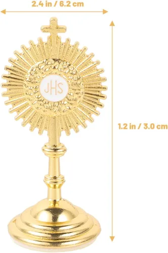 Vista 5 de EXCEART 2 piezas de cruz pequeña de metal - Adorno antiguo de cruz de escritorio con base estable, regalos cristianos religiosos para hombres