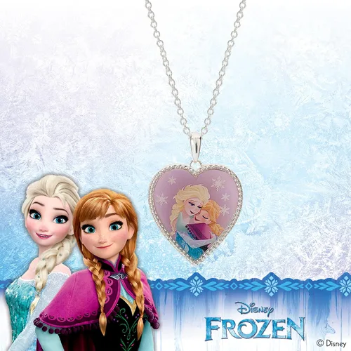 Vista 5 de Disney Frozen 2 - Collar con colgante chapado en plata fina, 16 + extensor de 2 pulgadas, Latón