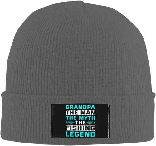 Vista 2 de KOSPOGO Grandpa The Man The Myth The Fishing Legend Beanie Hat for Men Women Soft Cozy Knit Hats Winter Warm Skull Cap