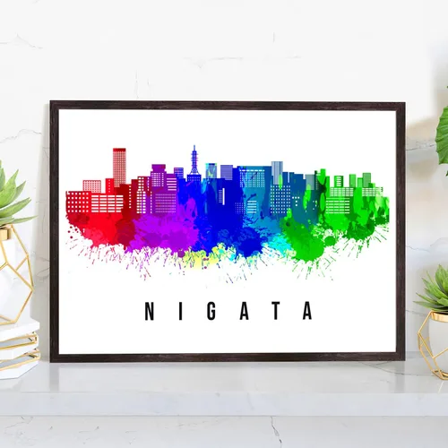 Vista 19 de Pera Print Póster de Japón, póster de Japón-Aomori, ilustración de Japón Skyline City, póster de horizonte moderno, impresión de paisaje urbano