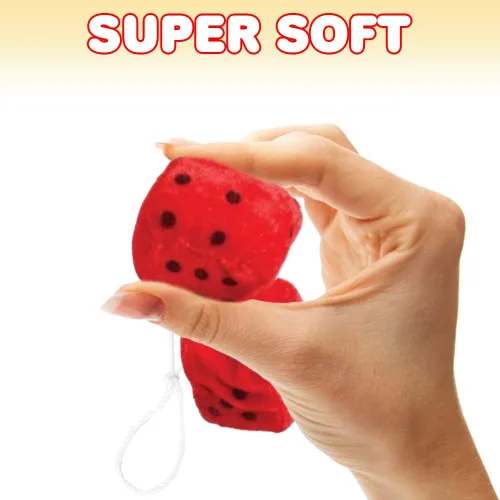 Vista 4 de ArtCreativity Dados de felpa para niños y adultos, 12 pares, divertidos recuerdos de fiesta de casino, dados peludos de 1.5 pulgadas en varios