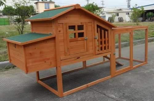 Vista 2 de Deluxe – Casa gallinero grande de madera para patio trasero, para 3 a 5 pollos, con caja de nido