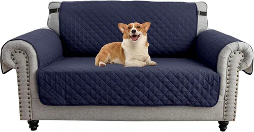 Vista 39 de UNBBRRL Funda de sofá reversible para perros y gatos, funda impermeable para muebles para mascotas y niños, protector de sofá con correas elásticas