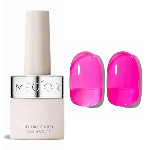 Vista 23 de MEGIOR Esmalte de uñas de gel libre de TPO, 0.5 onzas líquidas, base de gel transparente para remojar la lámpara de uñas LED, capa base de larga